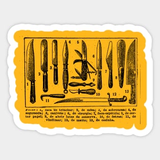 Vintage Knives - Tattoo Style Graphic Illustration Design Sticker